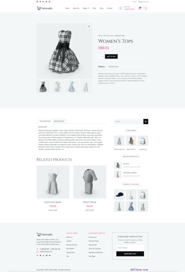 Fashionable Product Page