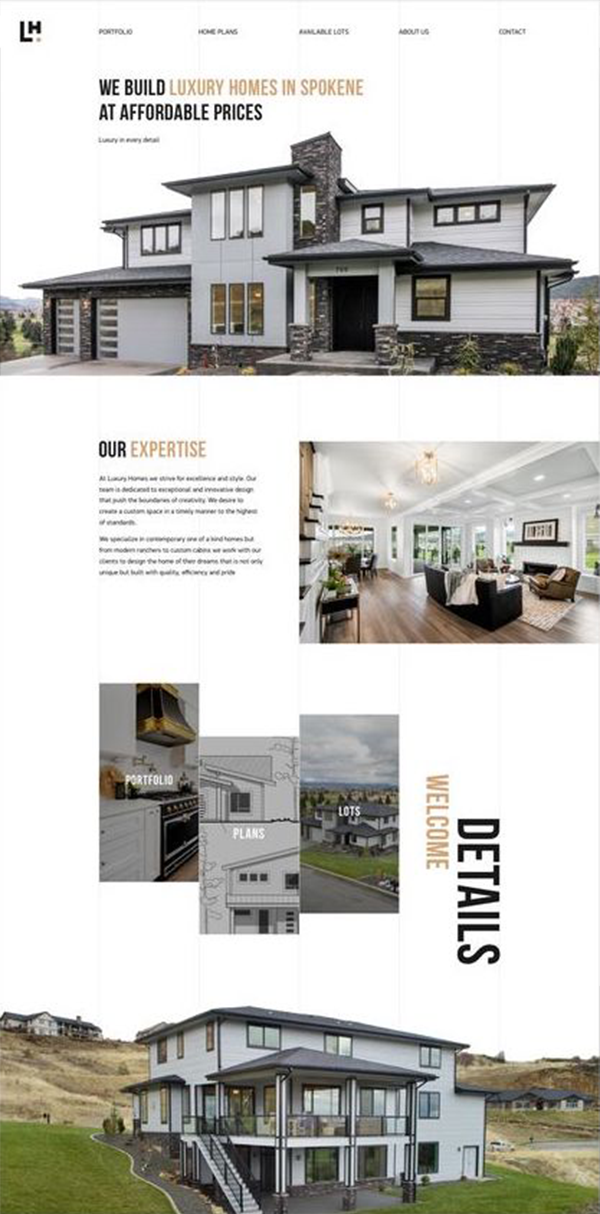 luxury home builder website design