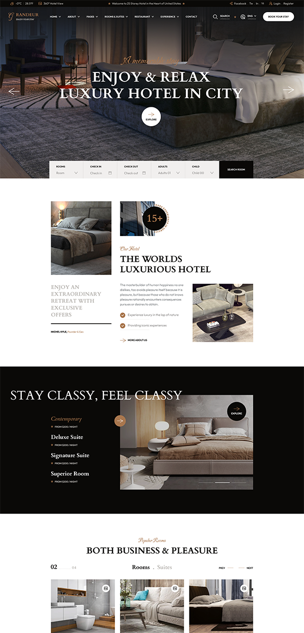 Luxury Hotel website design