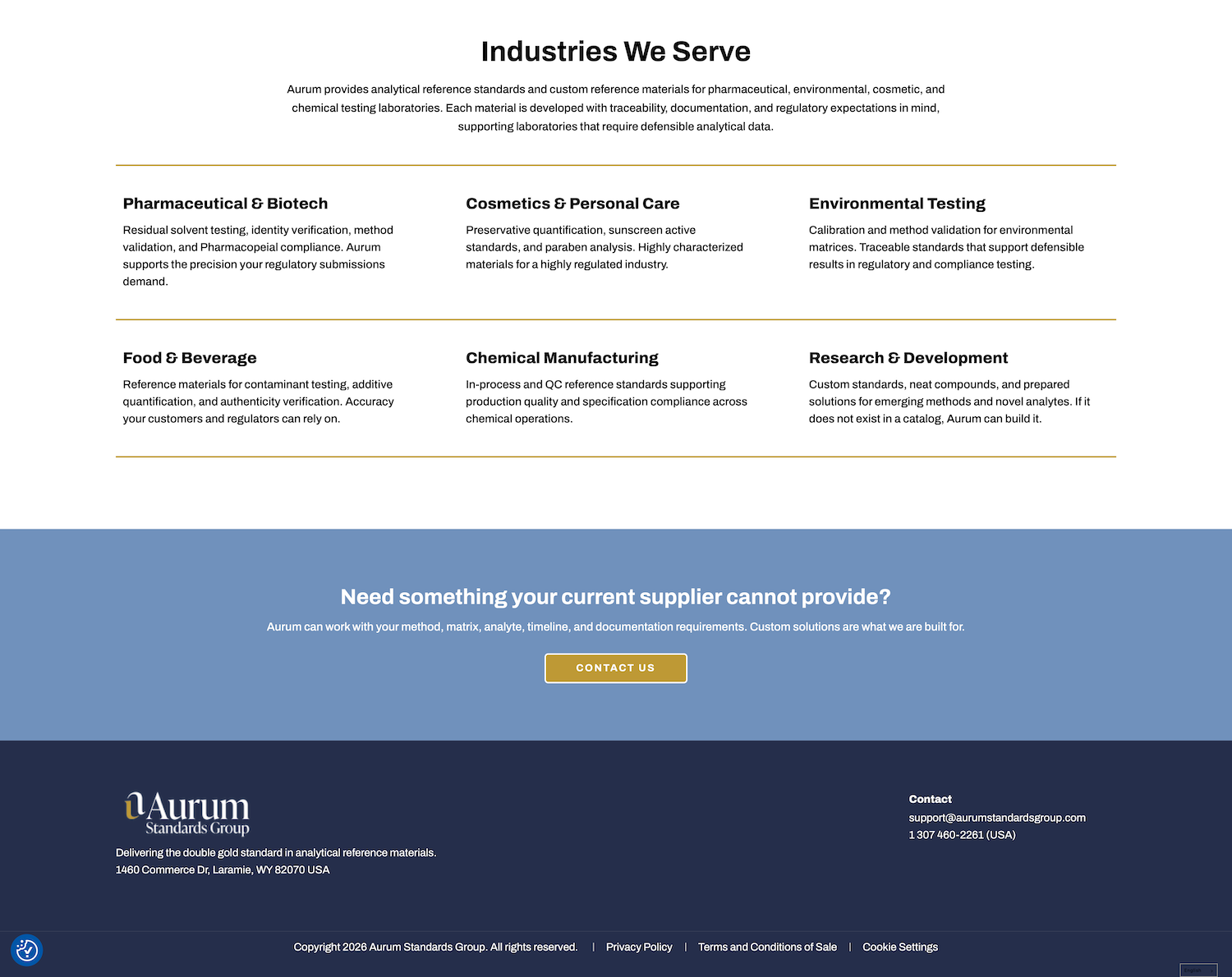 Website homepage middle