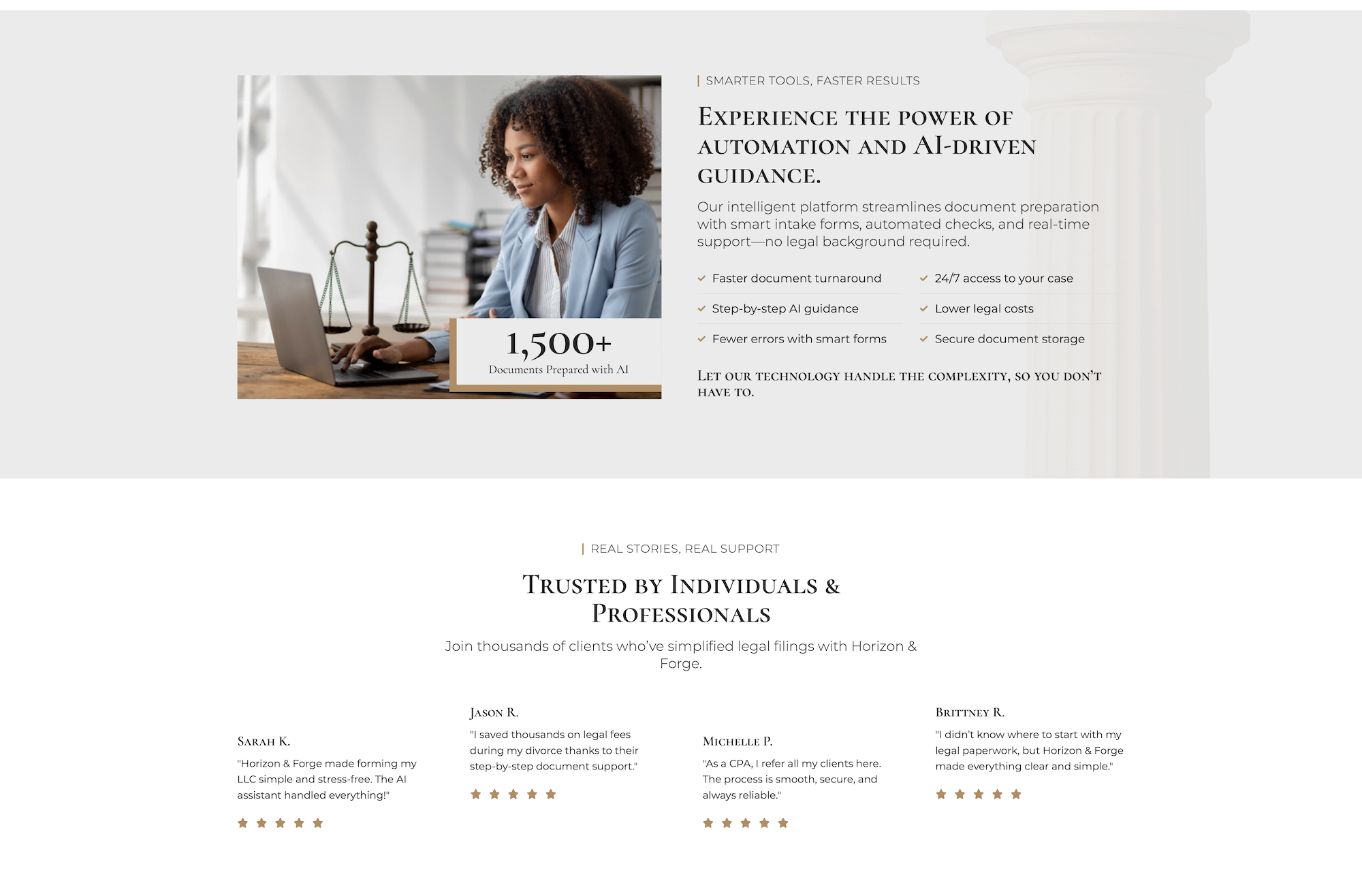 Website homepage middle