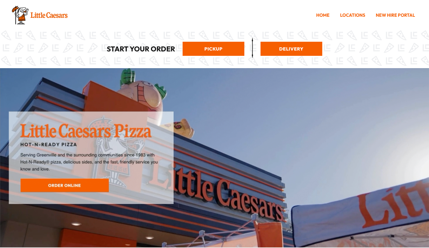 Little Caesars website homepage top