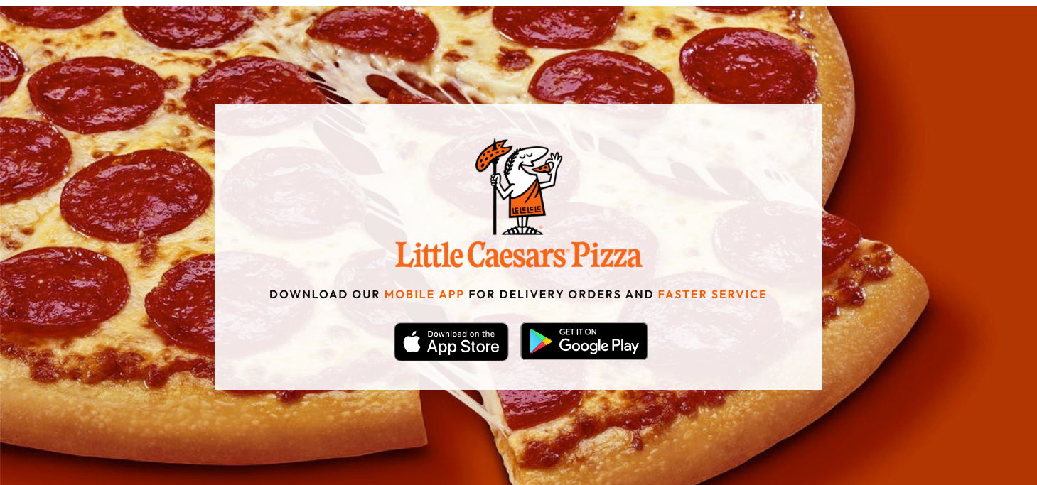 Little Caesars website homepage lower section