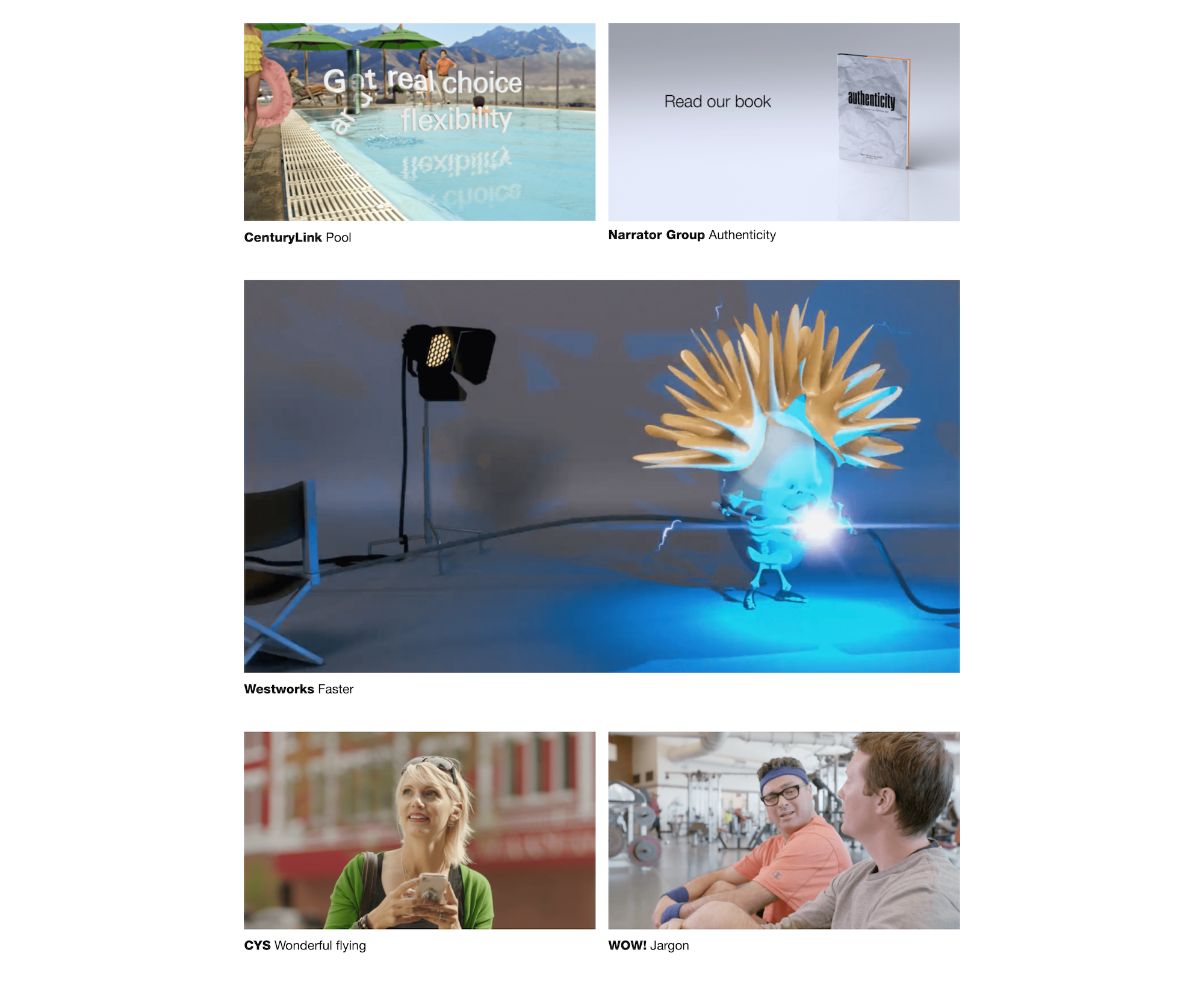 Website homepage middle