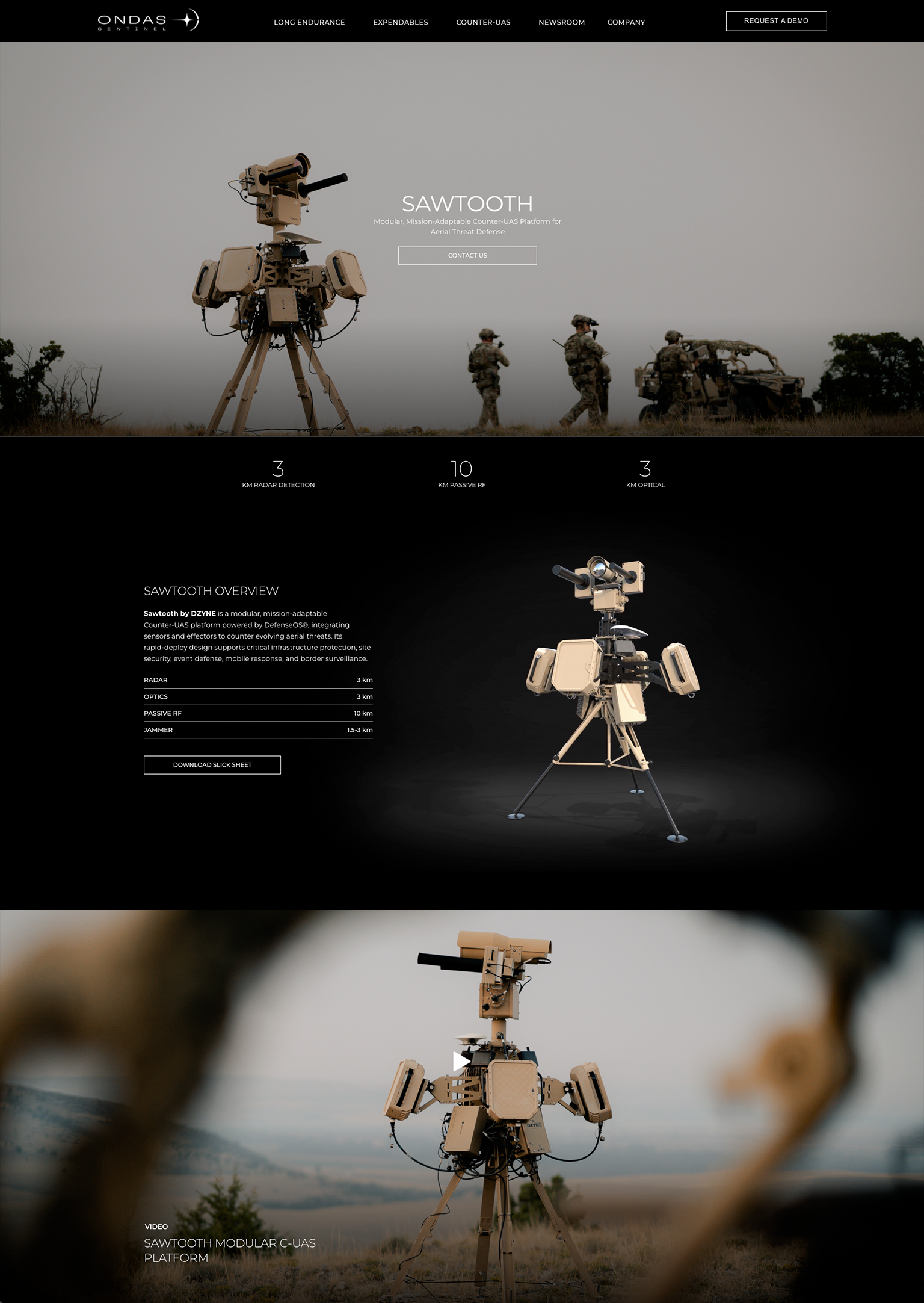 Website homepage top