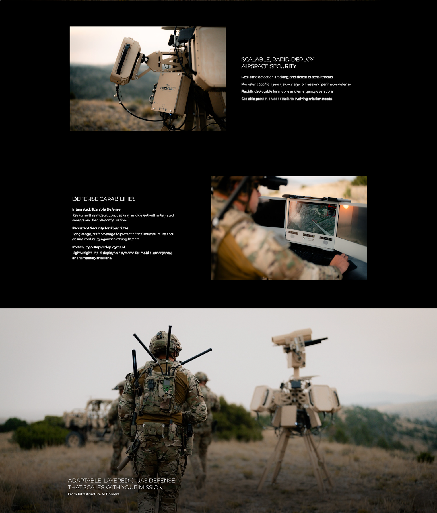 Website homepage middle