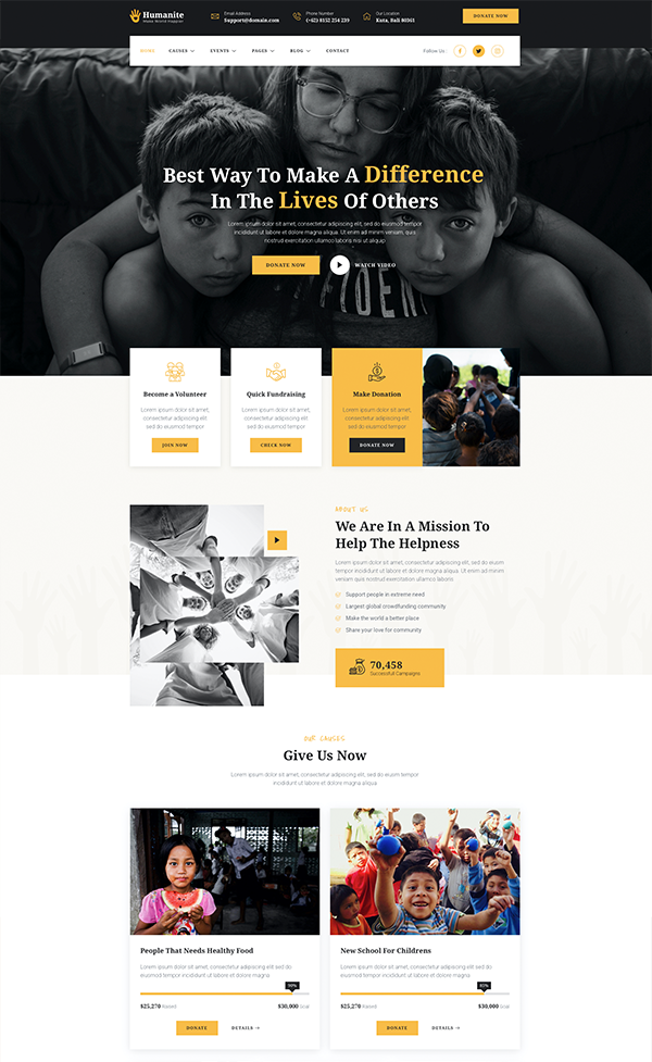 nonprofit website design